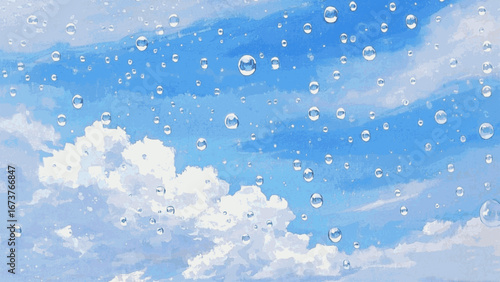 Color Mist Pastel sky background filled with water drops isolated watercolor vector illustration svg