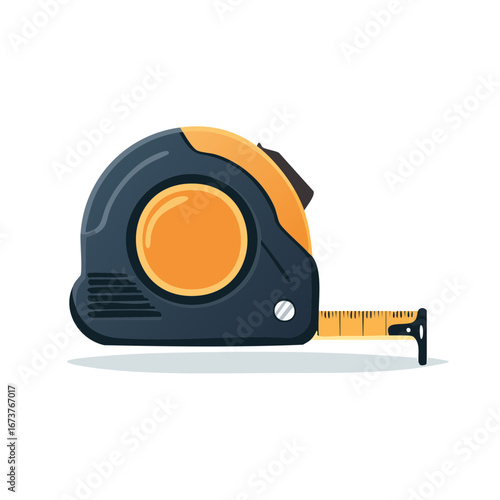 Retractable measuring tape illustration for construction DIY and home improvement projects