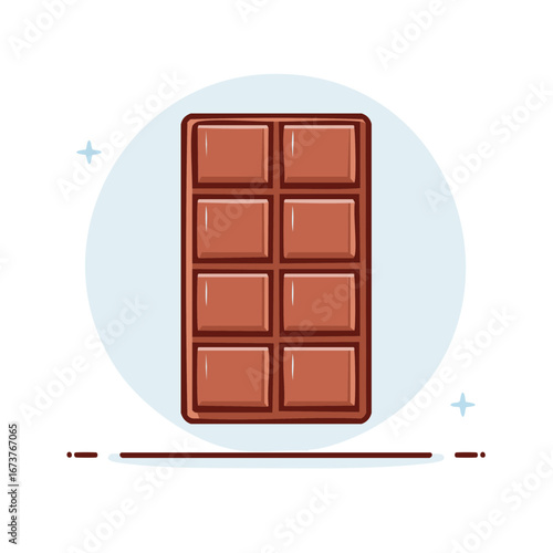 Delicious Brown Chocolate Bar with a Clean Graphic Style