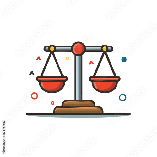 Illustration of Balance Scales for Justice, Fairness, and Equality
