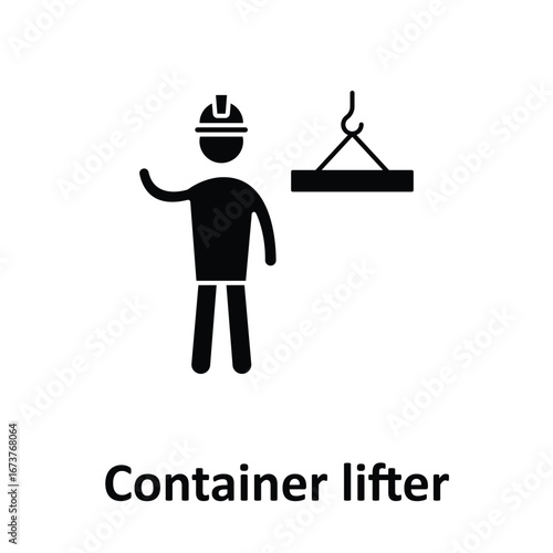 Container lifter Vector Icon which can easily modify or edit