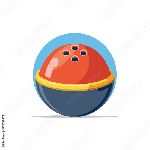 Vector Illustration of a Colorful Bowling Ball with Three Finger Holes