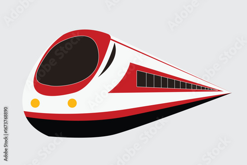 Modern Bullet Train Vector Illustration – High Speed Railway Transportation Design