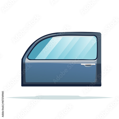 Modern Car Door with Tinted Window and Handle Illustration