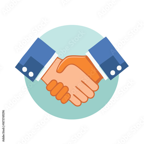 Modern business handshake icon symbolizing successful deal partnership and corporate agreement