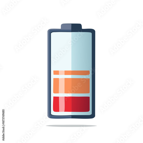 Low Battery Indicator Represented with Charging Levels, Electricity Concept, Energy Depletion, and Battery Power