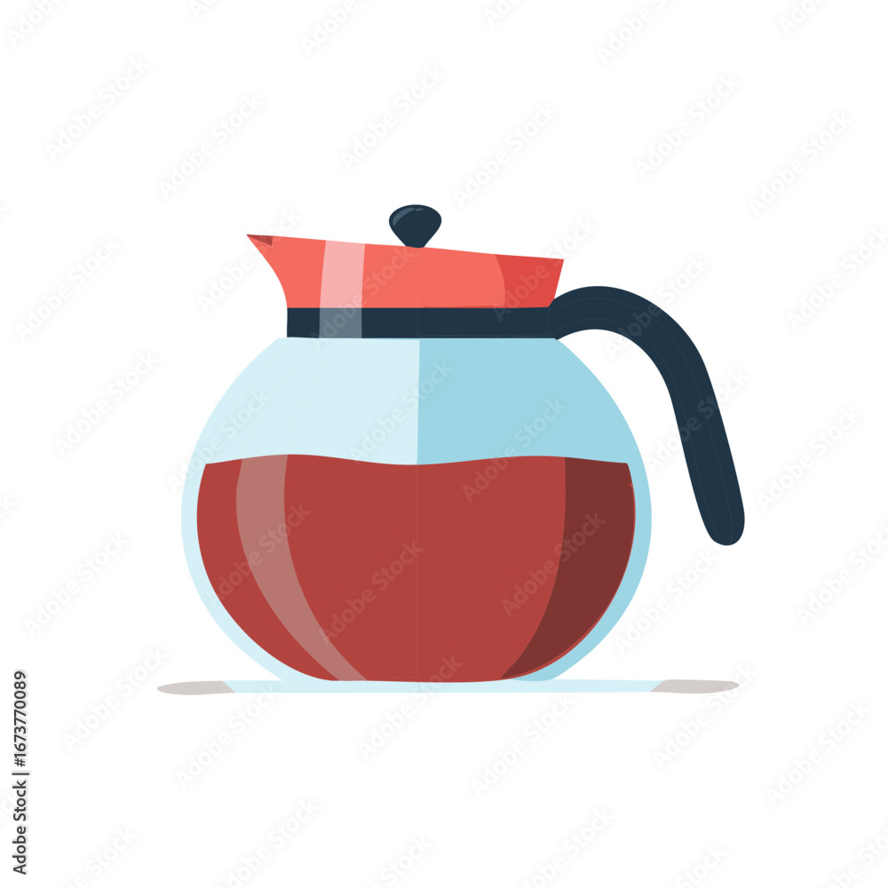 Obraz premium Cartoon Illustration of a Coffee Carafe Filled with Coffee