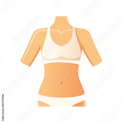 Woman Figure in Underwear, Concept for Feminine Beauty,  Perfect Waist and Belly, and Body Care