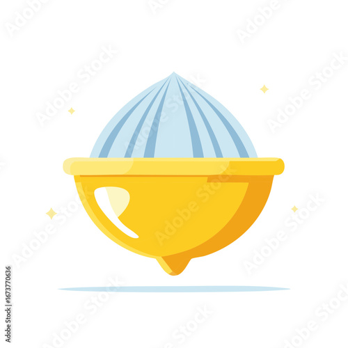 Minimalist Fruit Juicer Illustration Yellow Citrus Squeezer