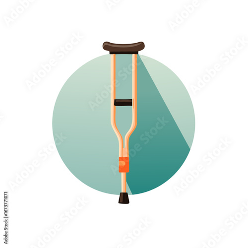Crutch for Rehabilitation Illustration Medical Assistance Isolated Image