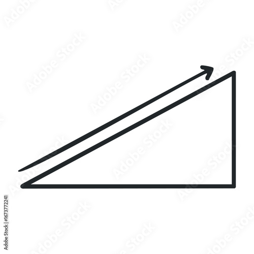 Increasing growth trajectory chart business analysis digital environment strategic insights. Outline vector illustration
