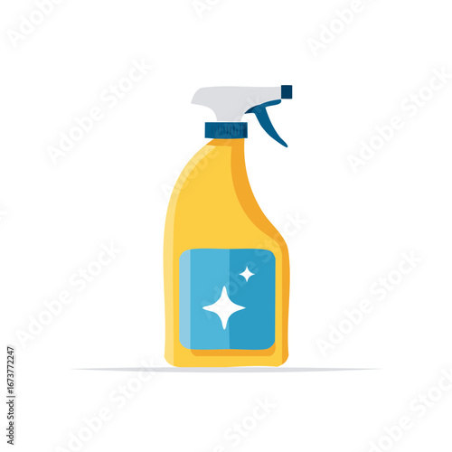 Cartoon illustration of a spray bottle with cleaning product, isolated