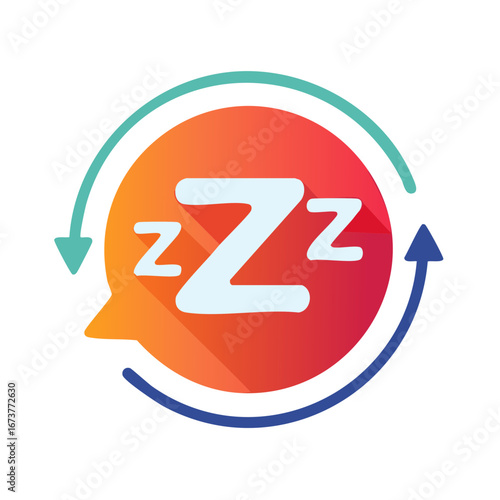 Colorful Sleep Icon Illustrating Relaxation and Rest with Gradient Background