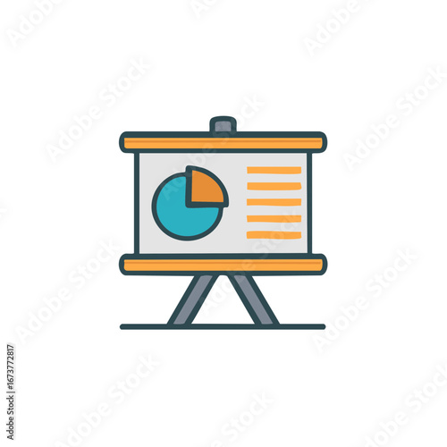 Presentation board with chart illustration for business concepts and reports