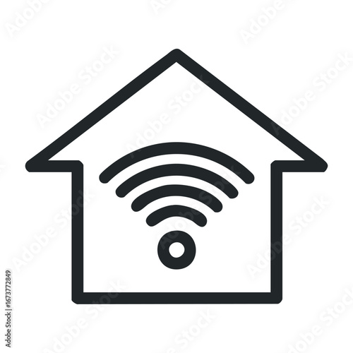 Smart home technology installation residential setting digital content modern environment wide angle connectivity trends. Outline vector illustration