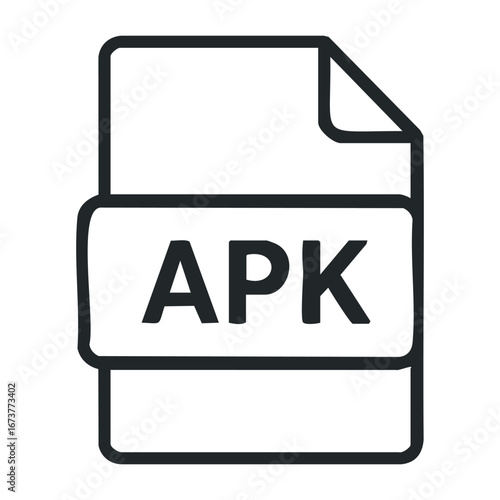 Apk file download guide technology digital content online informational mobile apps. Outline vector illustration