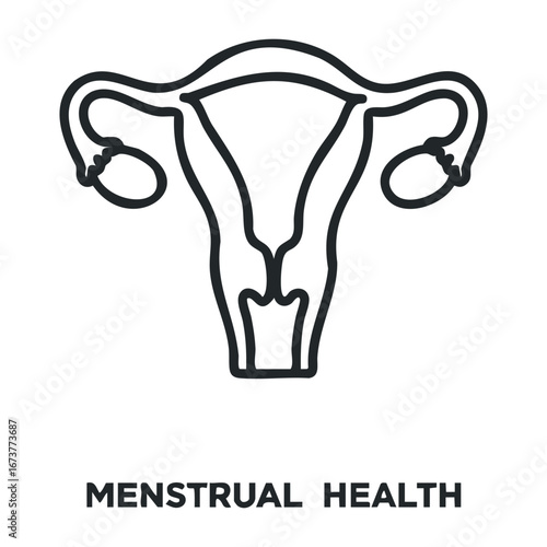 Empowering women through menstrual health awareness global campaign infographic educational informative perspective. Outline vector illustration