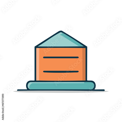Stylized Tombstone Illustration Simple Burial Marker Graphic Element