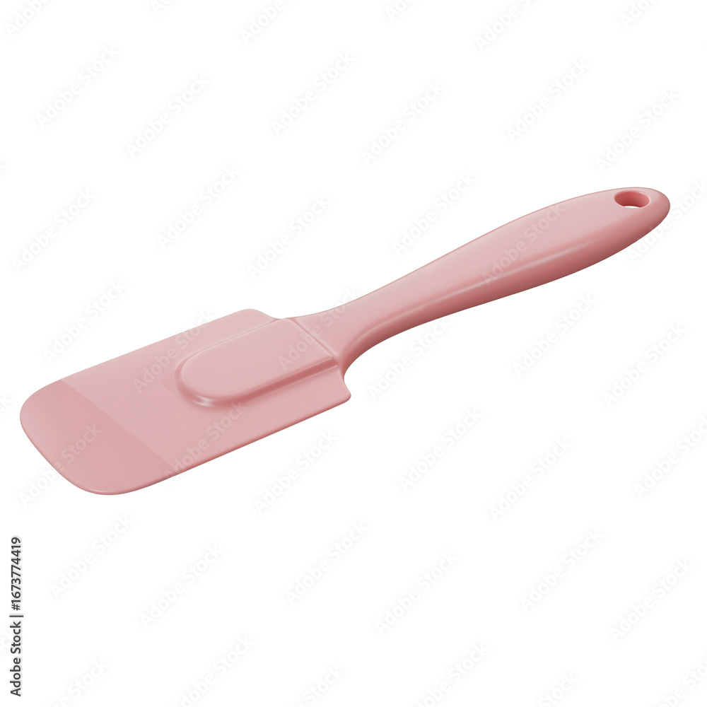 Fototapeta premium Pink silicone spatula for cooking and baking in kitchen utensil isolated on transparent background 