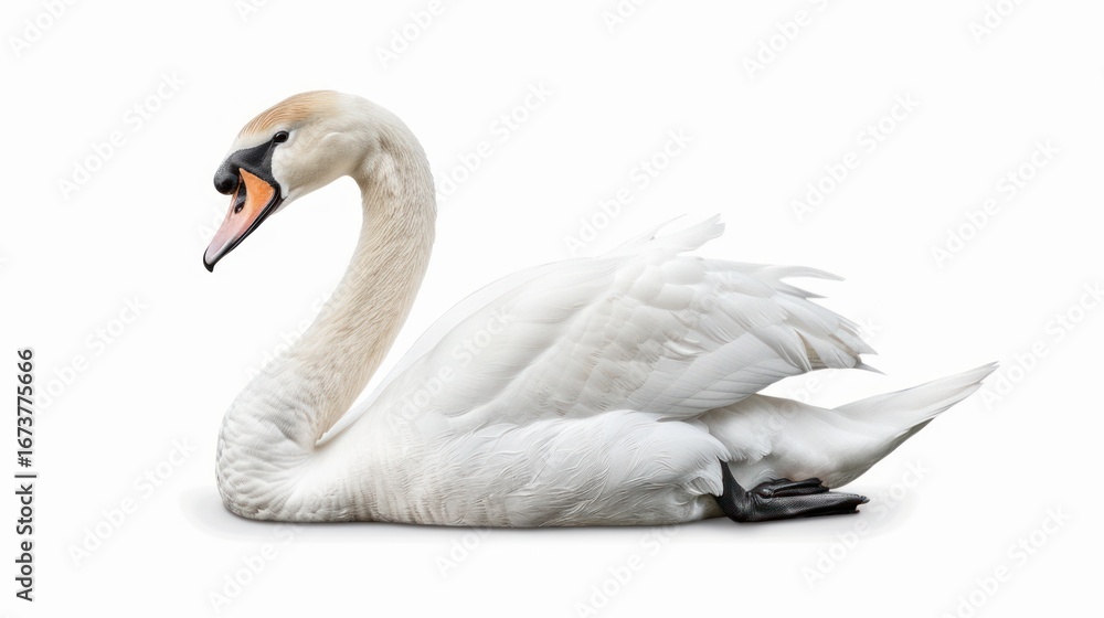 Fototapeta premium Elegant white swan portrait