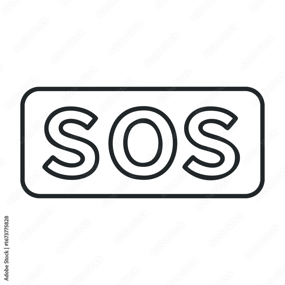 Obraz premium Emergency response action with sos signal urban area graphic design alert concept digital environment. Outline vector illustration