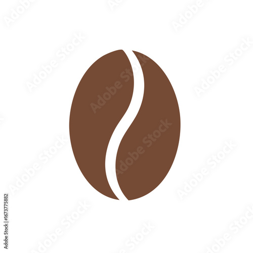 Stylized coffee bean icon in brown with a white central element