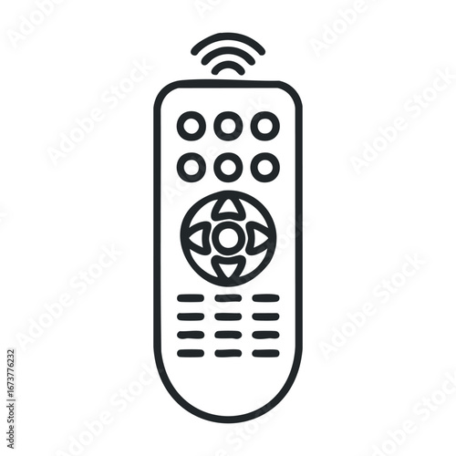 Controlling devices with ease remote control technology home environment digital content modern viewpoint. Outline vector illustration