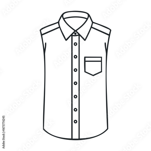 Fashion design concepts studio setting apparel illustration minimalist environment front view creative style exploration. Outline vector illustration