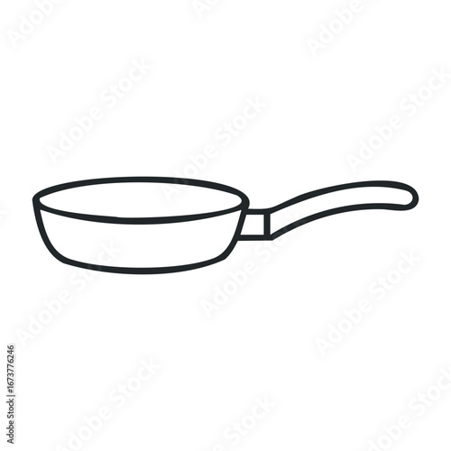 Cooking technique demonstration kitchen culinary content home environment close-up view frying concept. Outline vector illustration