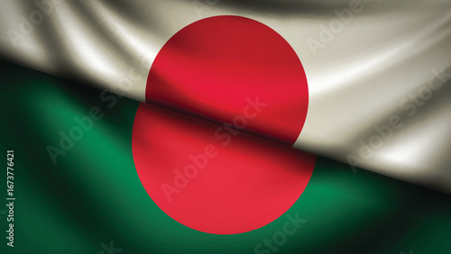 bangladesh and japan flag fusion design