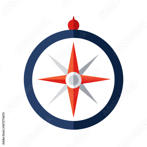 red compass isolated on white