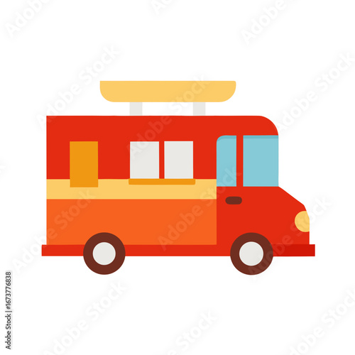 red bus isolated on white background