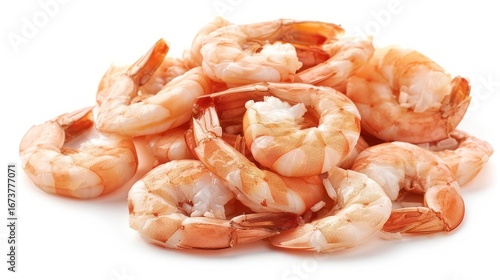 Fresh cooked shrimp pile