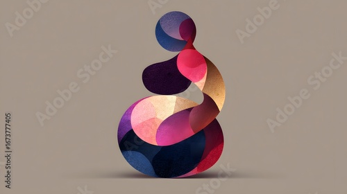 Innovative Isolated Symbol Illustration Merging Abstract Vector Art with Themes of Caloric Deficit and Weight Management