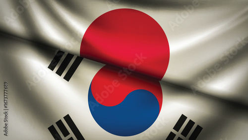 south korea and japan flag fusion design