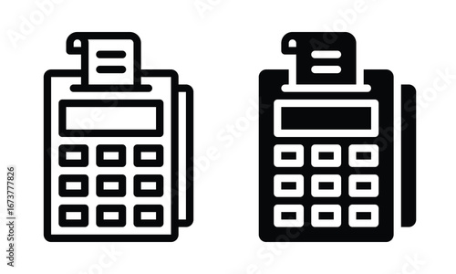 EDC machine icon with outline and glyph style.