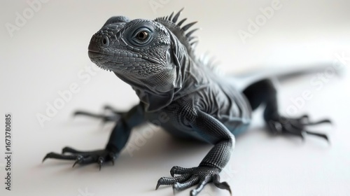 Gray lizard studio portrait