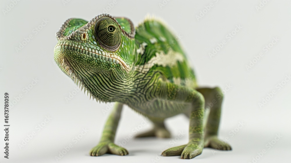 Obraz premium Green chameleon close up
