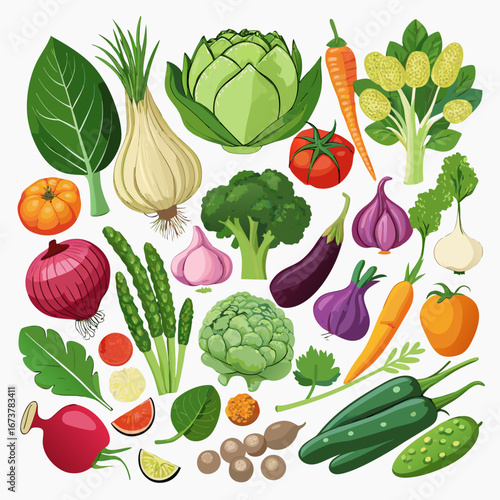 vegetables set isolated on white