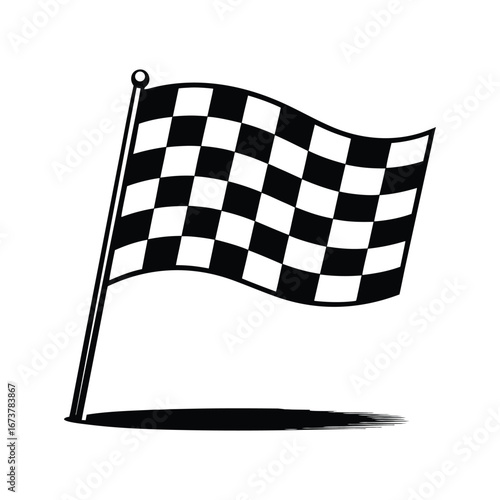 Checkered flag vector illustration for a racing competition's finishing line symbol