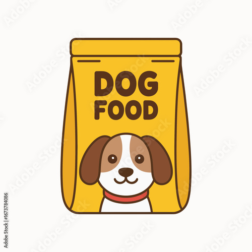 Cartoon Dog Food Bag with Puppy Illustration – Pet Supplies Packaging Design