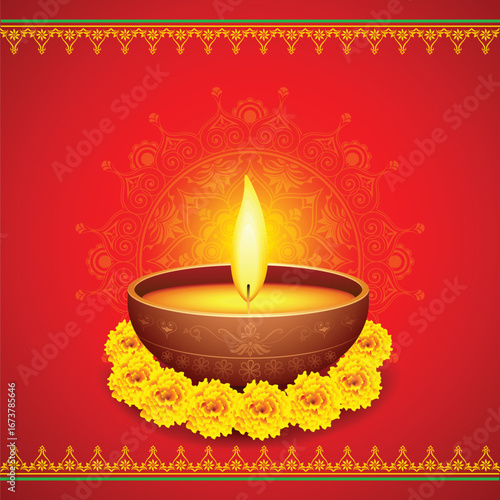 vector illustration of Happy Diwali card with firecracker and gifts