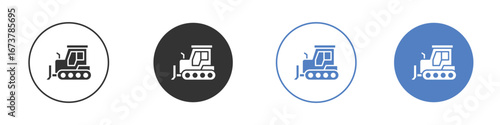 Bulldozer icon simple minimalist Vector EPS