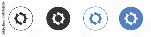Broken gear icon simple minimalist Vector EPS