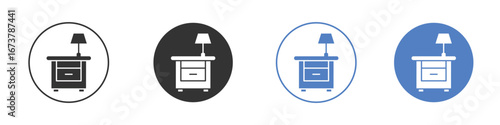Bedside table icon simple minimalist Vector EPS