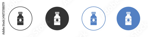 Syrup medicine bottle icon simple minimalist Vector EPS