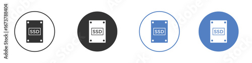 SSD drive icon simple minimalist Vector EPS