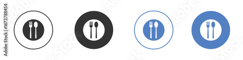 Spoon and Fork icon simple minimalist Vector EPS