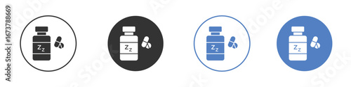 Sleeping pills icon simple minimalist Vector EPS