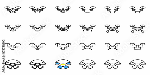 Diverse drone designs for commercial use in modern tech, aerial photography, and innovative delivery systems